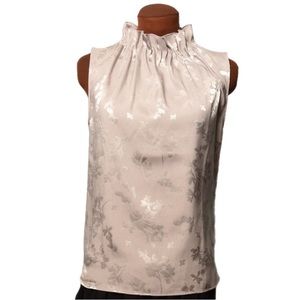 Ann Taylor Factory Silver Blouse elegant collar